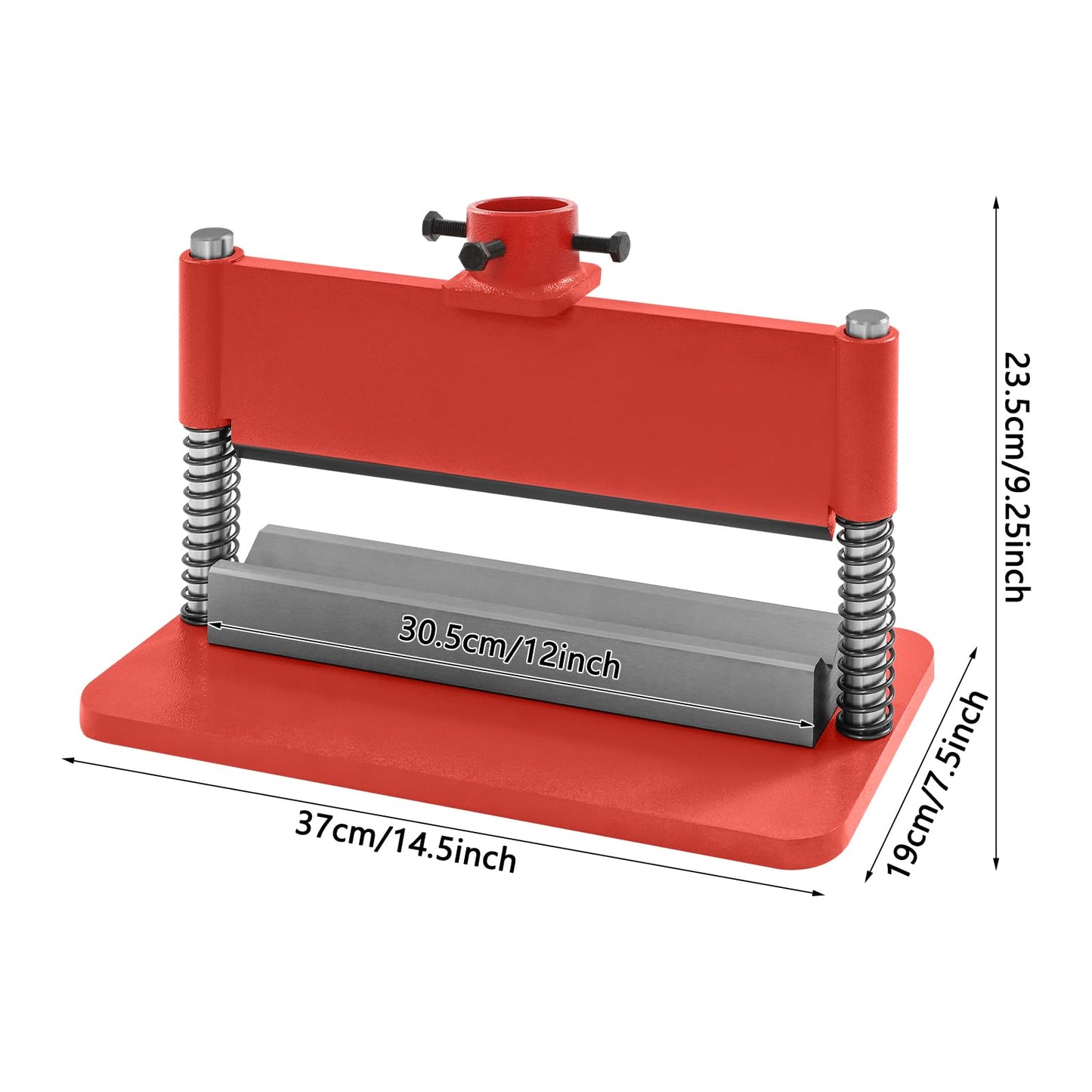 BOPRCSH 12inch Press Brake Attachment, Hydraulic Shop Presses Bending Brake Metal Bending Machine, Heavy Duty Metal Bending Tool for 12 or 20-Ton Hydraulic Workshop Presses (Red)