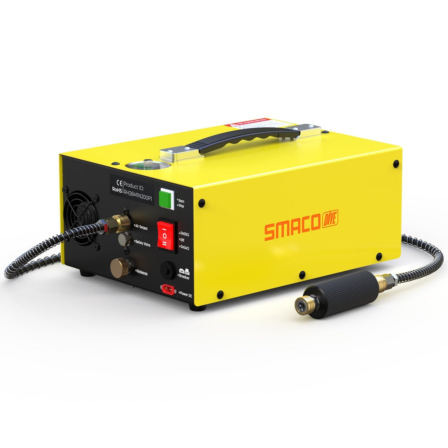 SMACO PCP Air Compressor 4500Psi/30Mpa/300Bar Portable High Pressure Air Compressor for Paintball Tank Scuba Diving PCP Air Rifles Pump with Auto-Stop Dual Power 12V DC & 110V/220V AC