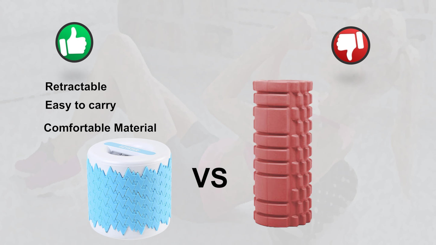 Collapsible Foam Roller for Exercise and Recovery (13 Inches), Easily Portable at 5.5 inches (Blue)