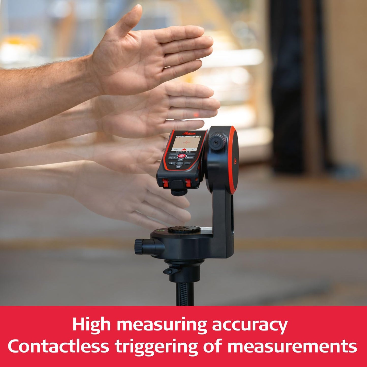 Leica Disto D5 - Range 650ft, Bluetooth, Smart Horizontal, Add/Subtract, Volume, Outdoor Camera viewfinder with 4X Zoom, Intelligent end-piece, Hand Loop, Pouch.