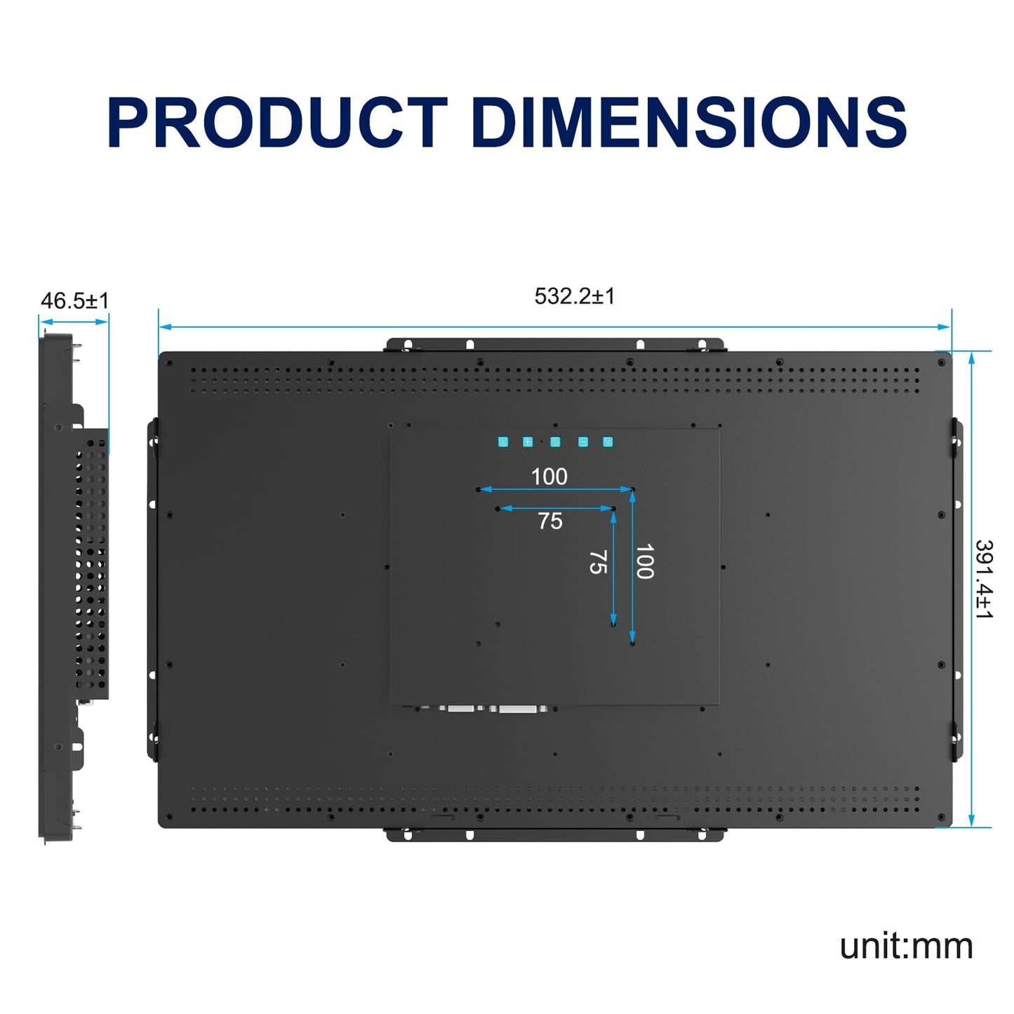 Bosunre 21.5 Inch FHD Capacitive Touch Screen Monitor,10-Point Multi-Touch Industrial Display with HD-MI,VGA,VESA Mounting Open Bracket Installation,Open Frame Touch Monitor