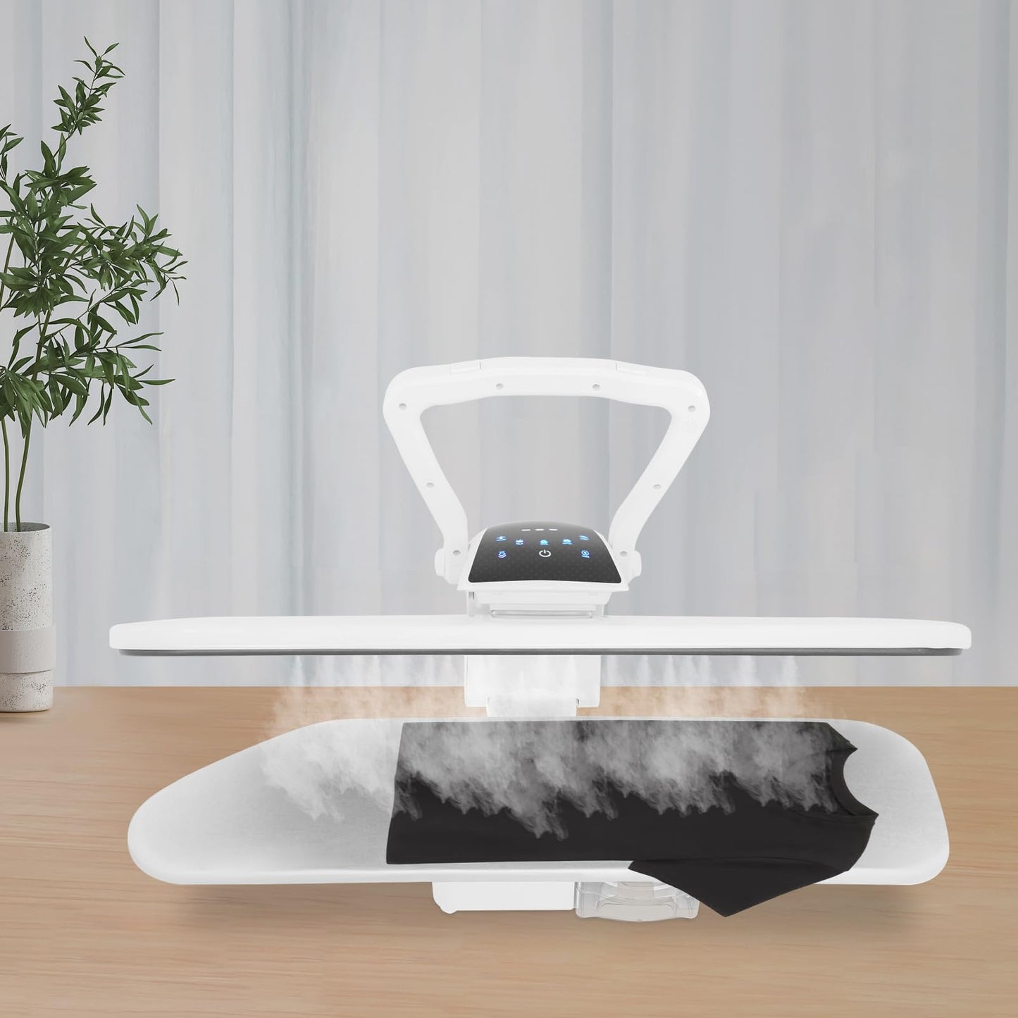 35.8" Large Steam Iron Press with LED Touch Screen Professional Iron Press Machine Vapor Press with 5 Fabric Settings & Steam Burst Function for Home Business 35.2oz Capacity Water Tank (Detachable)