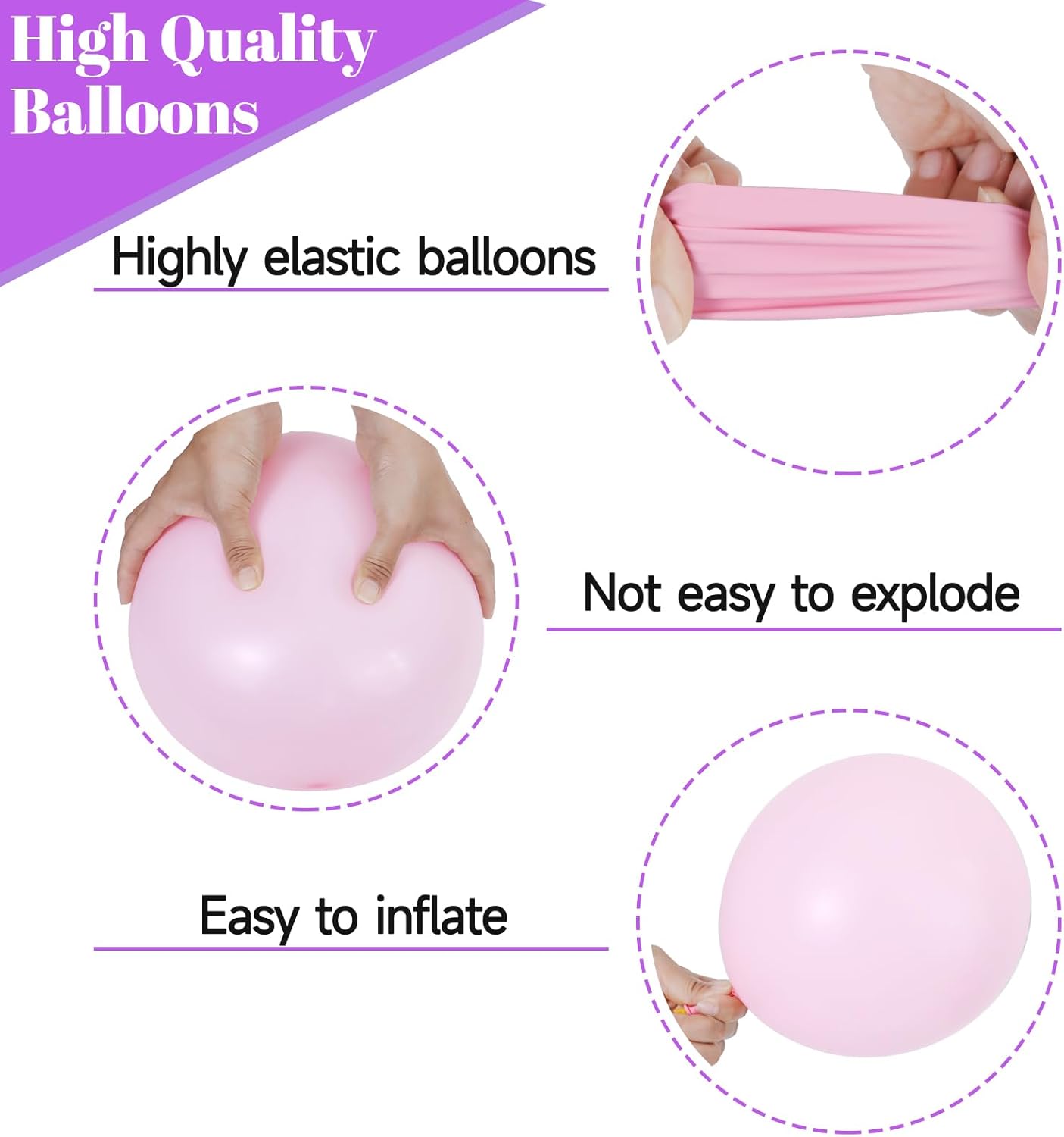 Skiennix 68Pcs Pink & Purple Balloons - 12 Inch Metallic Latex & Confetti Balloons for Parties