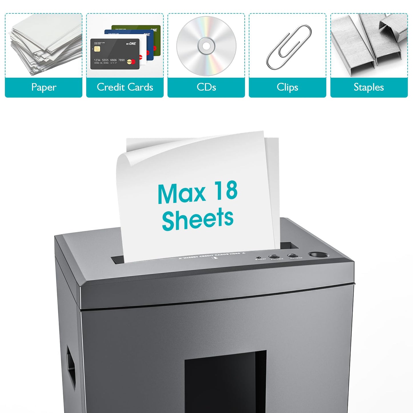 WOLVERINE 18-Sheet Shredders for Home Office Heavy Duty P-4 Security Level Crosscut Paper Shredder Paper/CD/Card Ultra Quiet Paper Shredder for Home with 6 Gallons Pullout Waste Bin SD9113(Grey ETL)