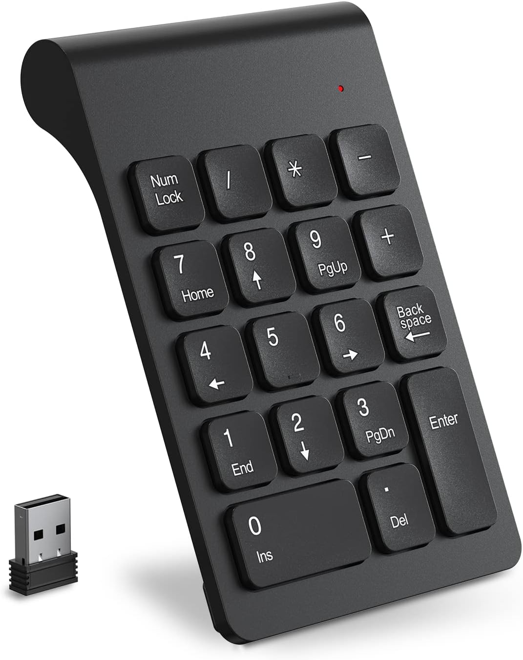 cimetech 2.4G 18 Wireless Number Pad, Numeric Keypad Numpad with USB Receiver, Keys Portable Mini Keyboard for Laptop
