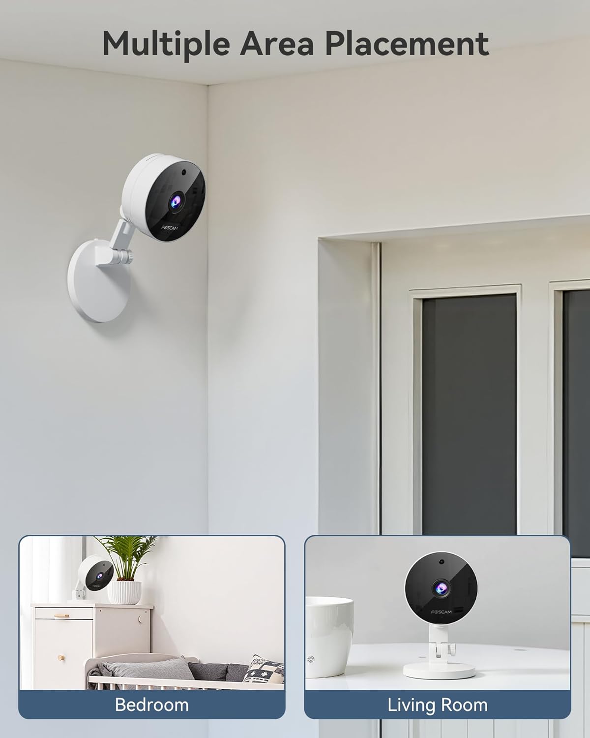 FOSCAM 3K 5MP 2.4g 5g 20X 2-Way Security Camera Indoor, & WiFi Magnetic Mini Dog/Cat/Pet/Baby Camera, Smart Motion