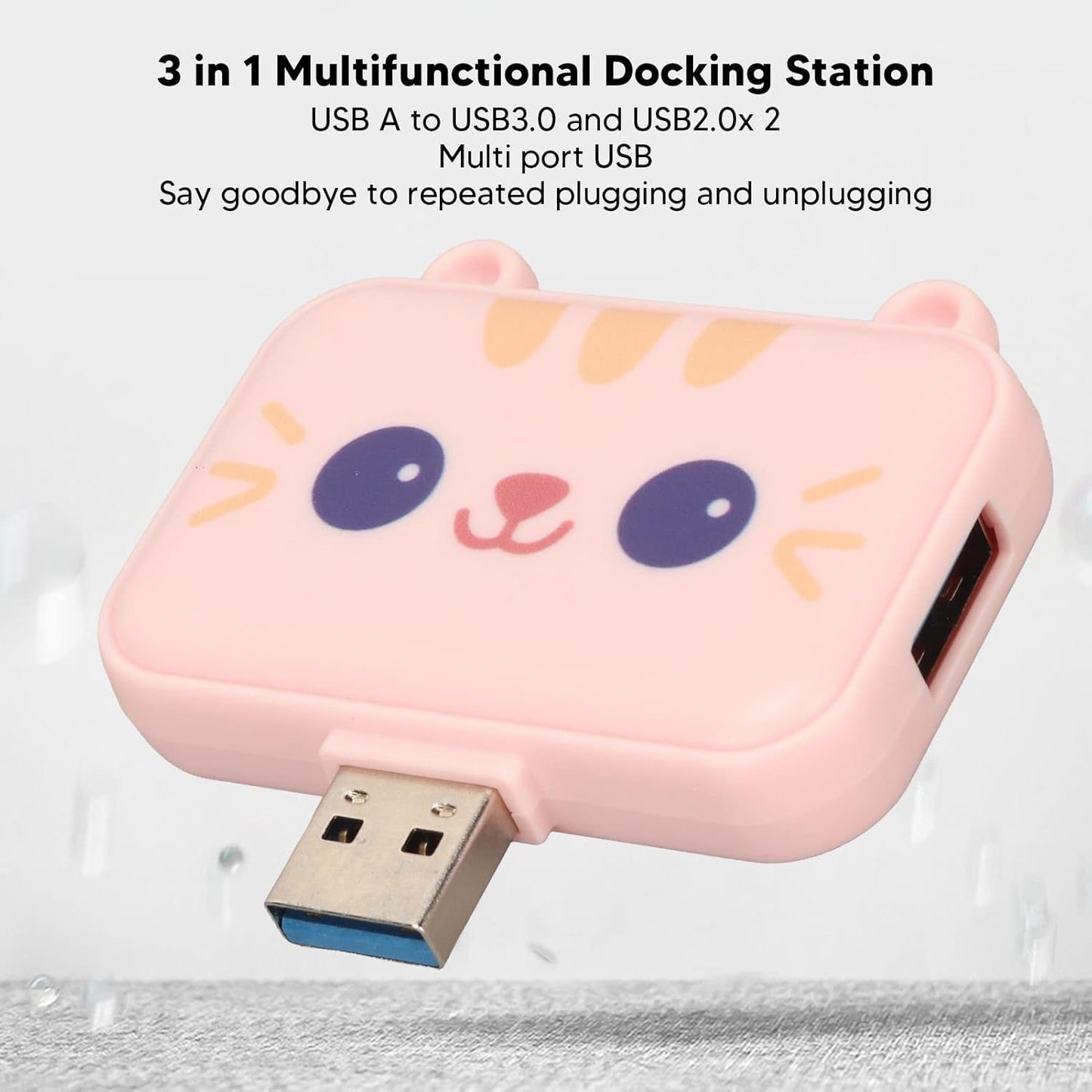 Sanpyl 3 1 USB3.0 USB2.0X 2 5Gbps in Cute USB Hub, USB A to and Adapter, Multiport USB Docking Station, USB Data