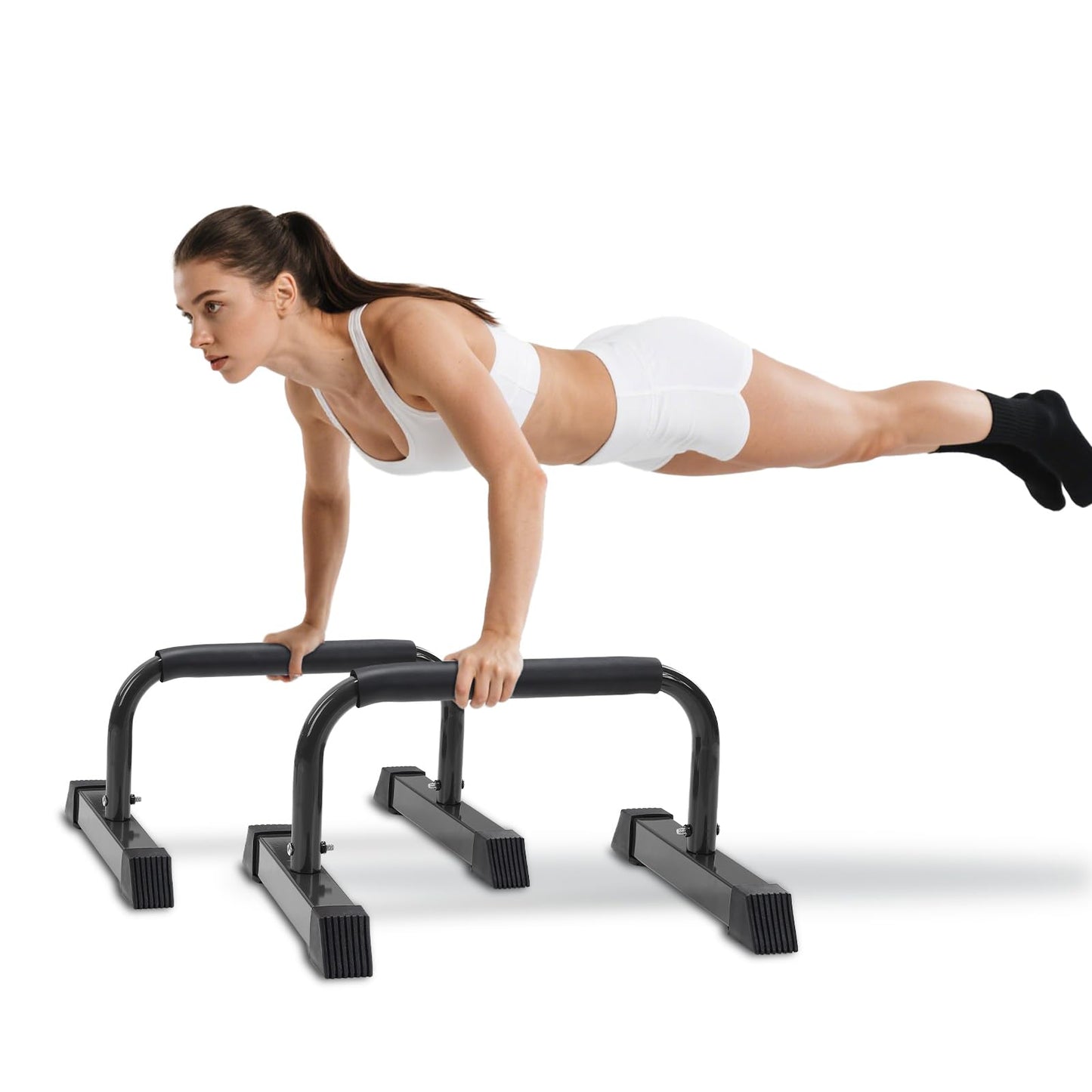 Push Up Bars: Sweat-resistant Parallettes Bar for Handstands L-sit & Dip, No Wobbling Strength Training Pushup Stands for Women Men Workout Core Exercise at Home Floor Gym