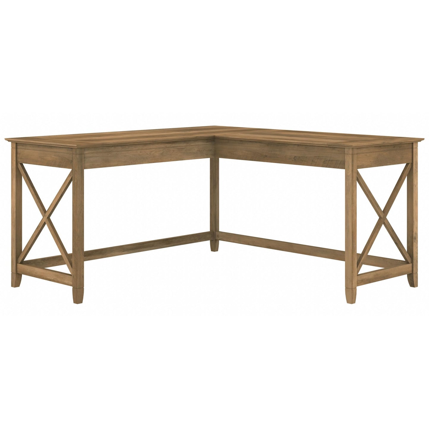 Bush Home Key West 60W Modern Farmhouse L Shaped Desk in Reclaimed Pine, 60-Inch Corner Computer Table for Home Office Workspace