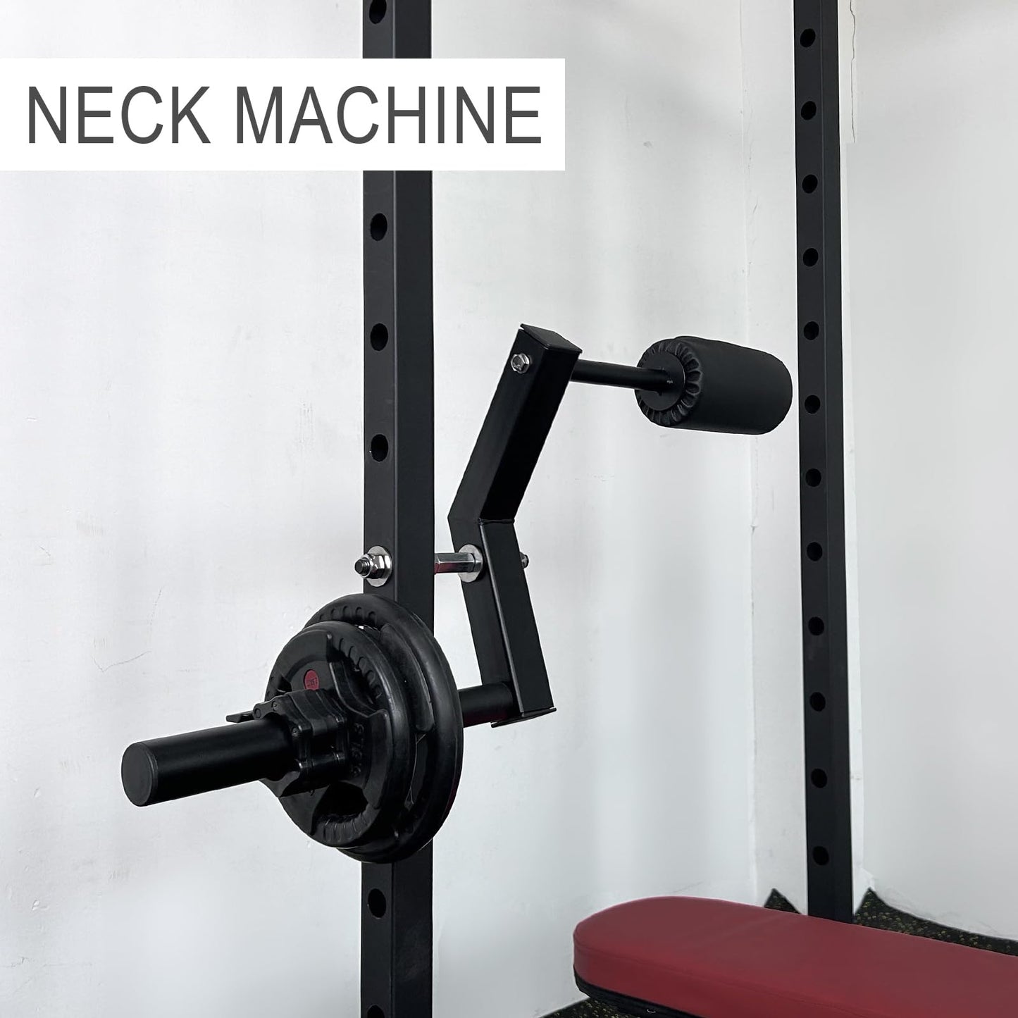 BLUSLM Upgraded Rack Mount Neck Traniner, Neck Machine Strengthener for Muscles Training, Neck Workout Equipment Power Rack Attachment for Home Gym Fitness