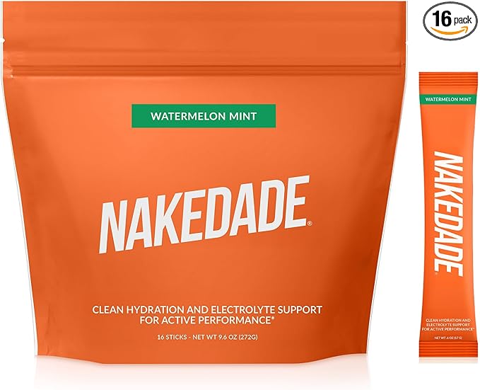 Nakedade Watermelon Mint ??Performance Enhancing Sports Drink Powder - Electrolyte Powder ??No GMOs or Artificial Sweeteners, Gluten-Free, Soy-Free, Dairy-Free ??16 Sticks