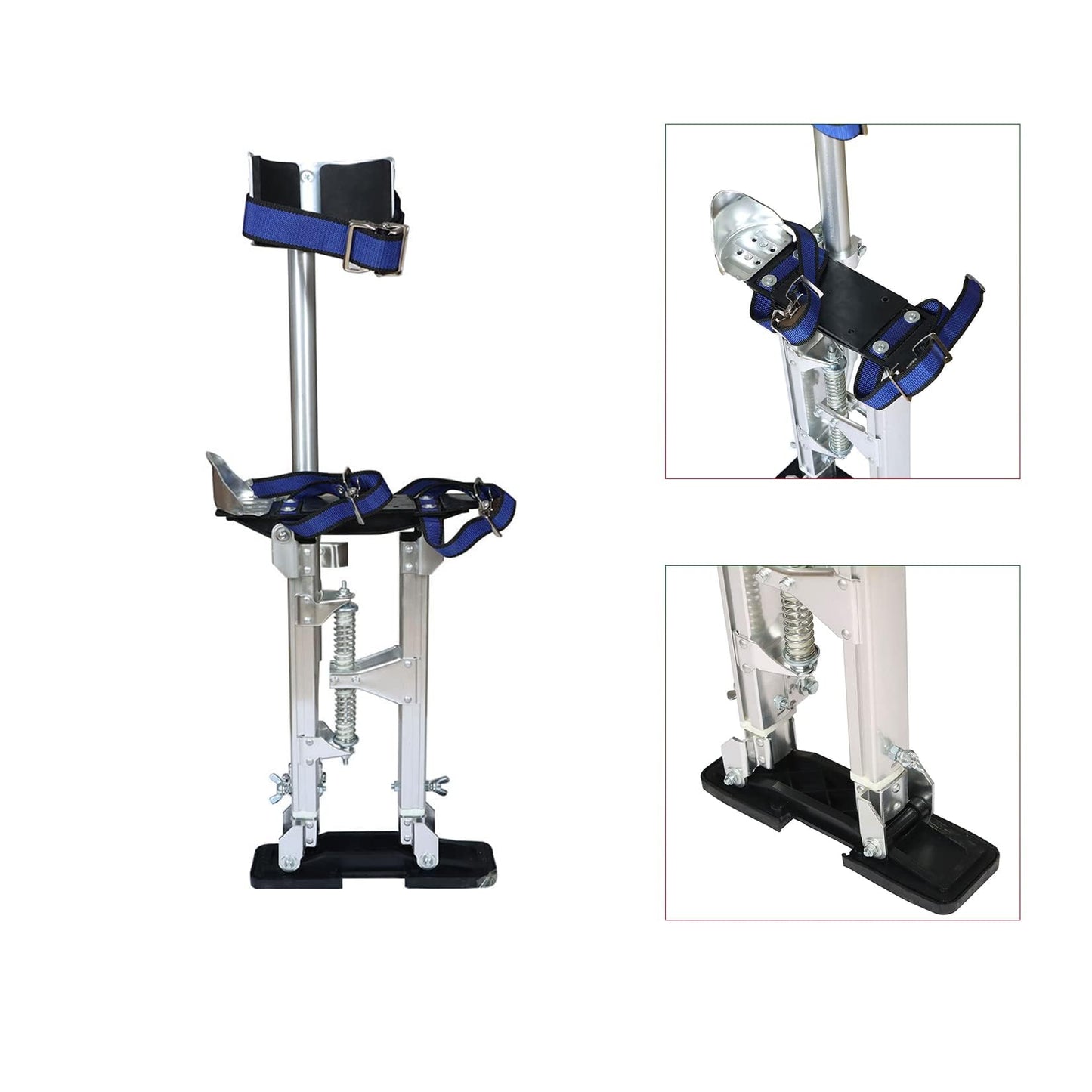 findmall 15-23 Inch Drywall Stilts Grade Adjustable Auminum Tool Stilt for Painting or Cleaning - Silver