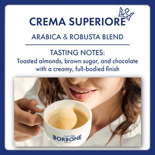 Caffe Borbone Whole Bean Coffee - Crema Superiore Medium Roast, Rich & Smooth, 2.2 lb Bag