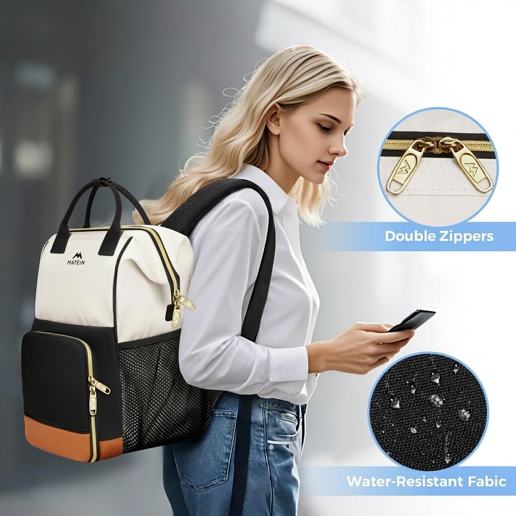Backpack 15.6 Inch Backpack Backpacks MATEIN Insulated Lunch for Women, Work Laptop with Lunch Compartment