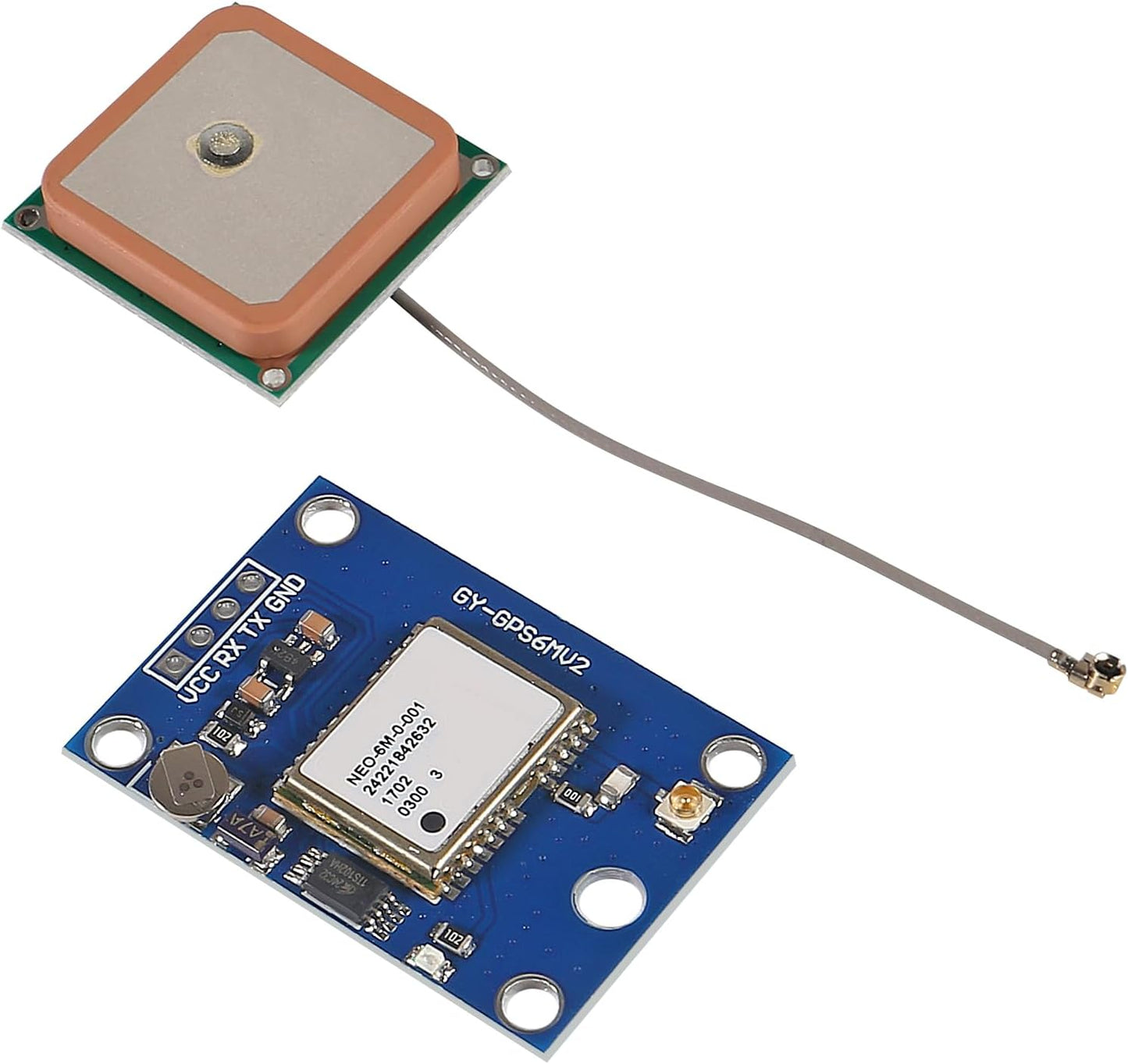 AITRIP 2PCS GY-NEO6MV2 NEO-6M 3V-5V 2.5 GPS Flight Controller Module with Super Strong Ceramic Antenna EEPROM APM