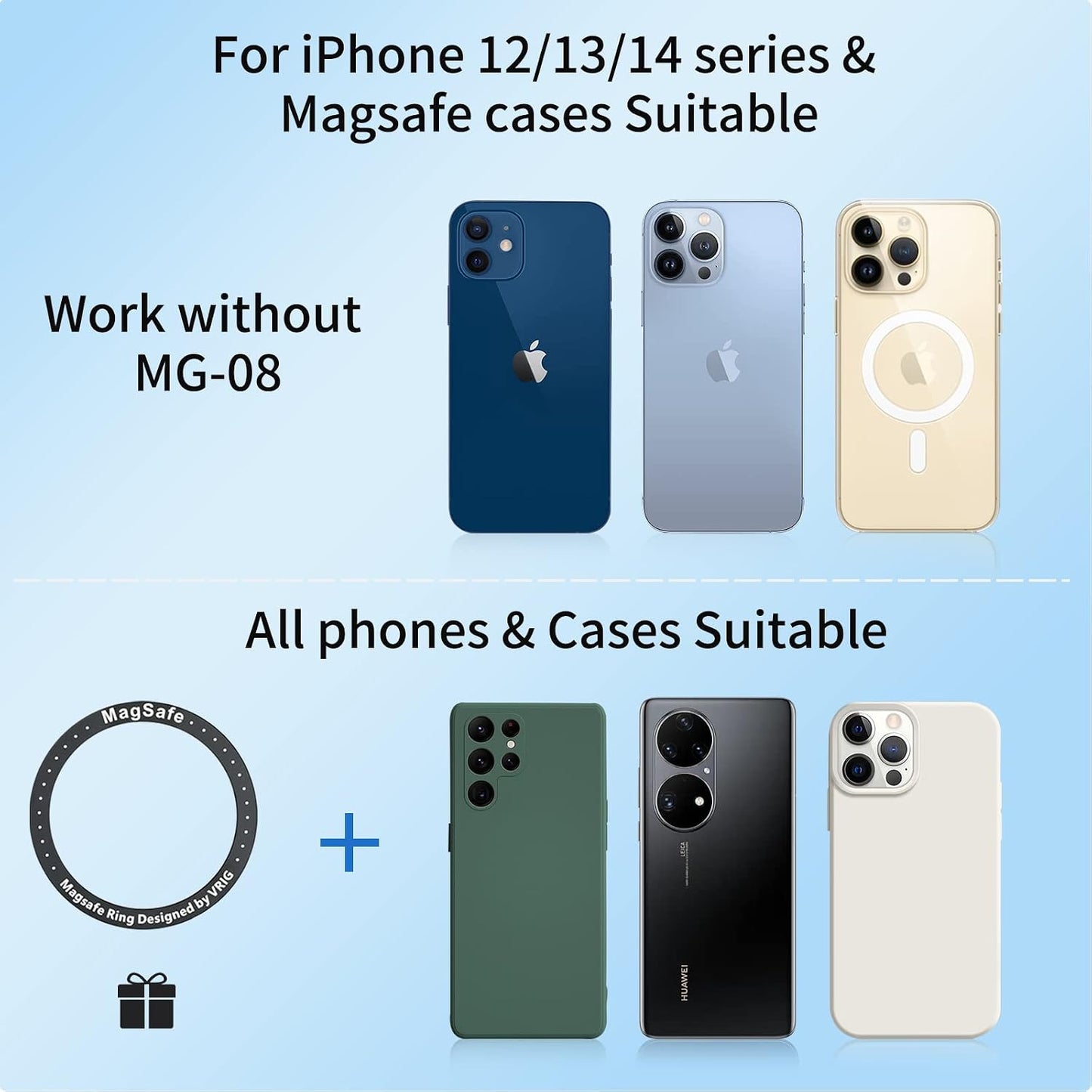 VRIG Express MG-03 17.16.15.14.13.12 Cases,360 VRIG Magnetic Phone Tripod Mount,Tripod Mount for Magsafe w Cold Shoe