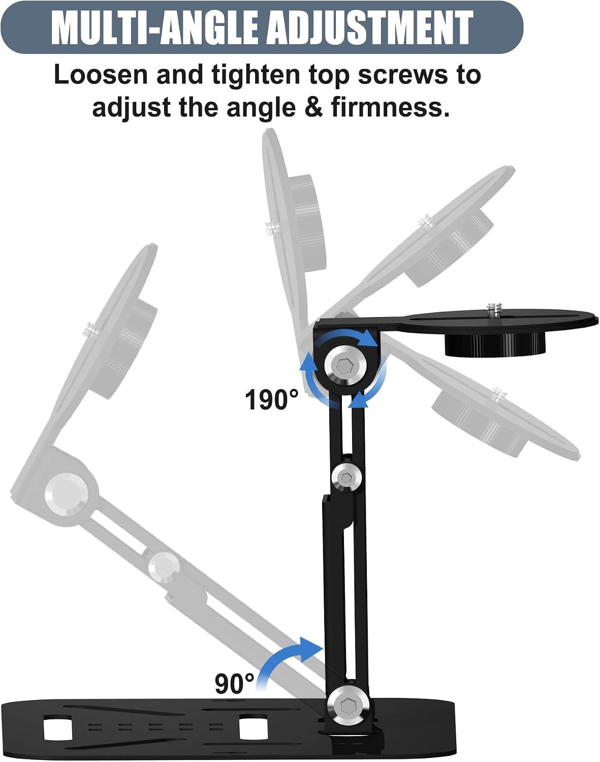 2-Be-Best 1/4" Desktop Projector Stand, Screw Foldable Desk / Wall / Ceiling Projectors Mount Stand, Adjustable Mini