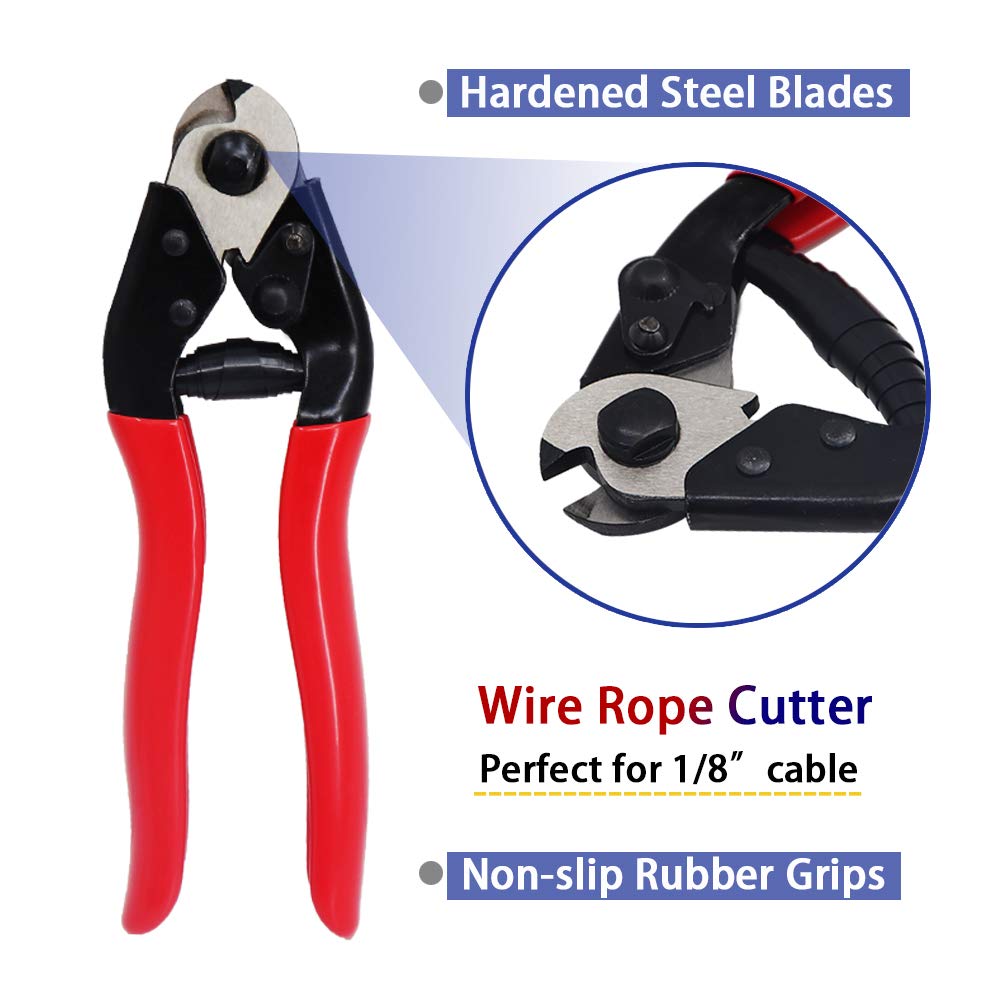 1200FT 1/8" T316 Stainless Steel Cable, 1/8 Inch Wire Rope Aircraft Cable for Deck Cable Railing Kit, 7 x 7 Strands Construction, DIY Balustrades, Come with a Cutter