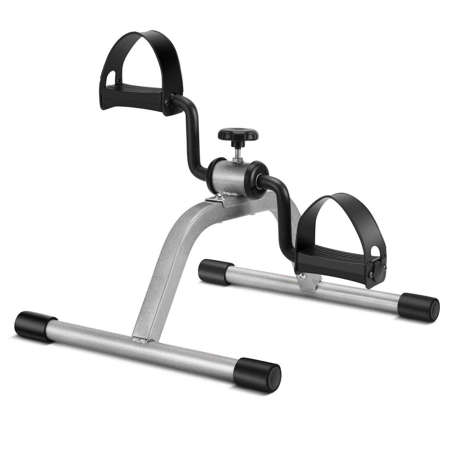 RYGEO Pedal Exerciser Mini Exercise Bike for Leg and Arm Recovery Exercise Lightweight and Portable Floor Bike(Silver)