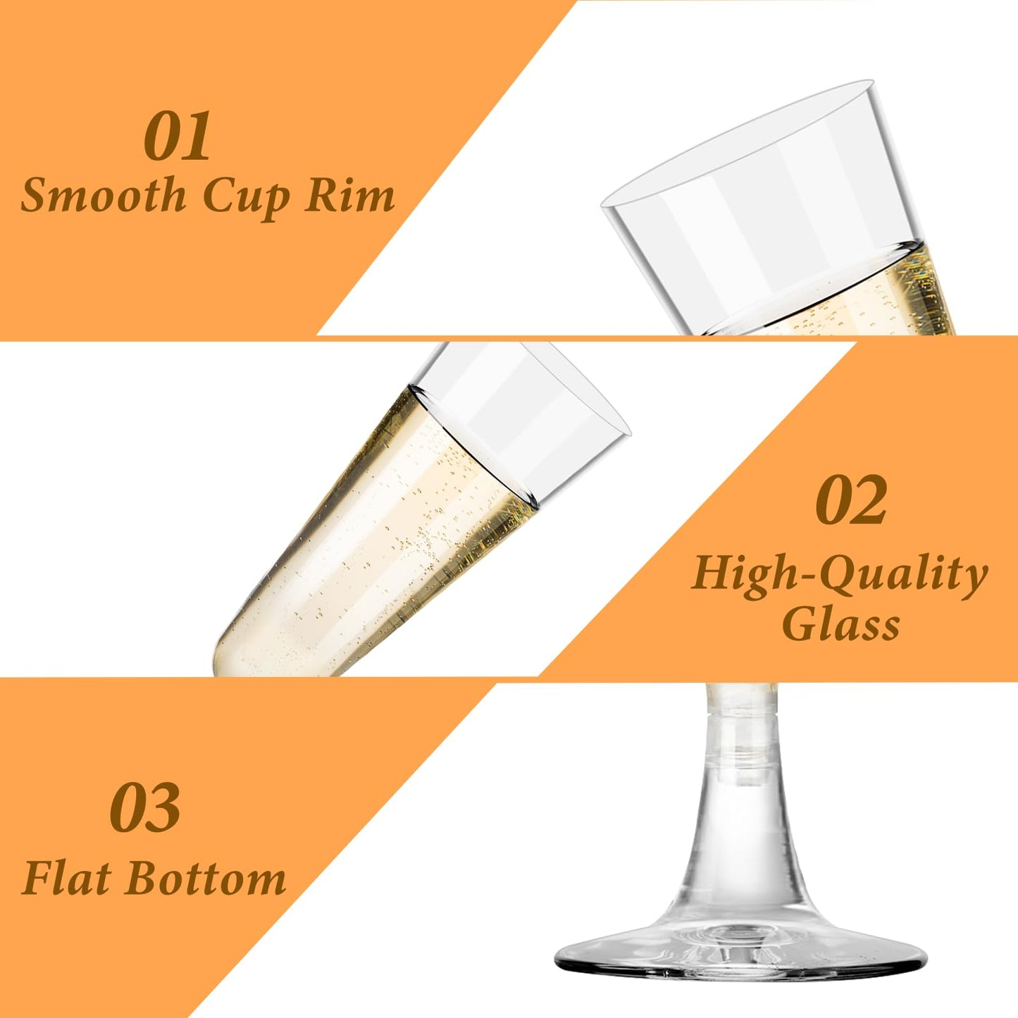 Plastic Champagne Flutes 40 Pack, 5.5 Oz Clear Disposable Plastic Champagne Glasses, Wine Glasses Cups for Wedding Celebration Birthday Party Valentines Wine Tasting New Years Eve Party Supplies