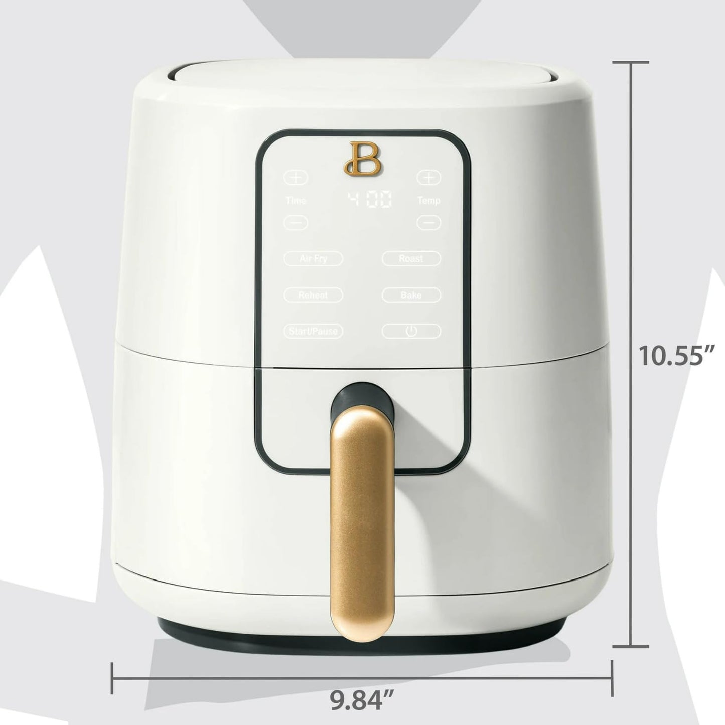B - 3-Quart Digital Air Fryer, TurboCrisp Technology, 4 Presets, 170°F-400°F, Non-Stick, Dishwasher Safe, 1200 Watt. (White Icing)