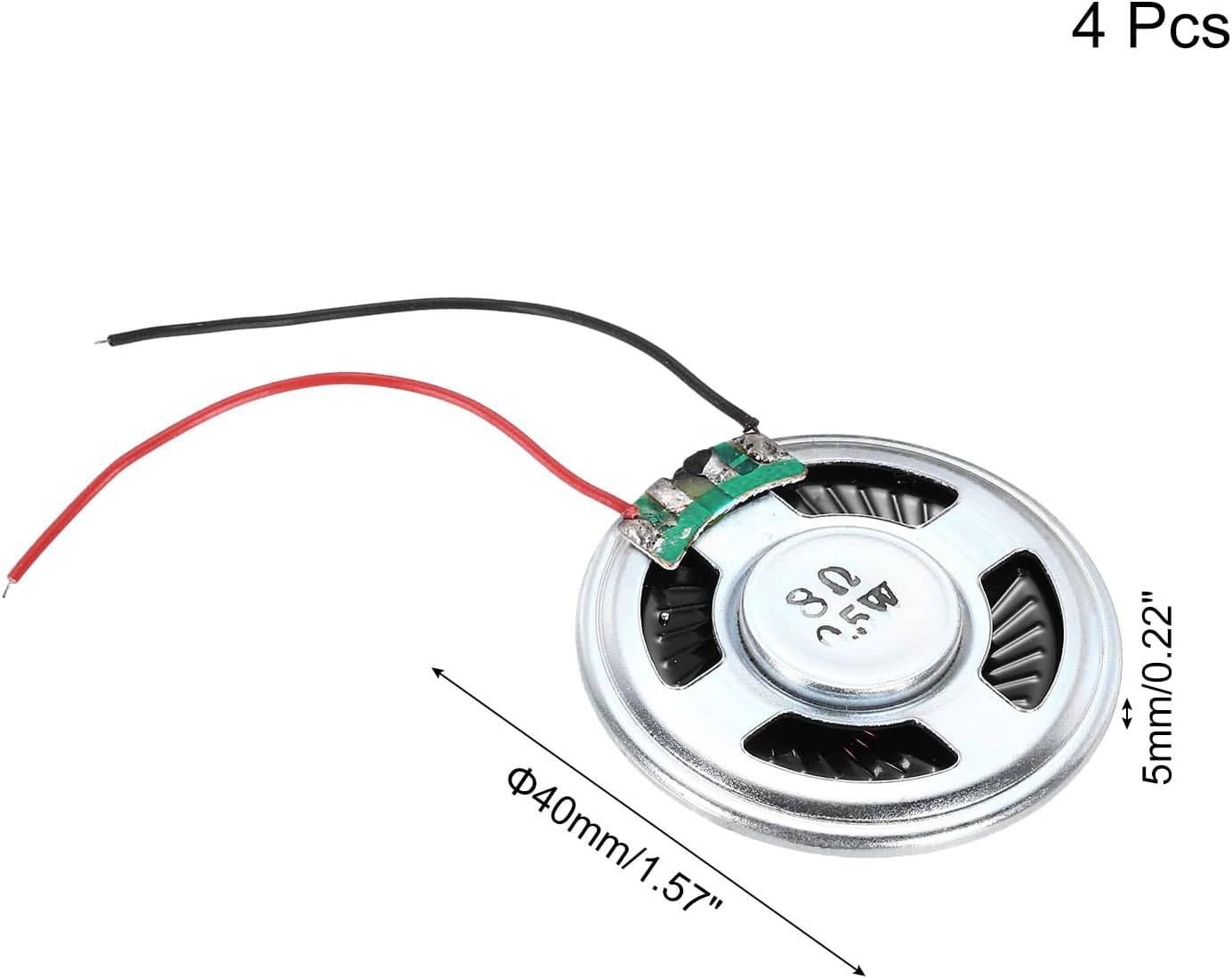 uxcell 4 0.5W 8 Pcs Ohm Small Speakers Metal Shell Round Internal Micro Magnet Speaker for Mini Speakers DVD EVD