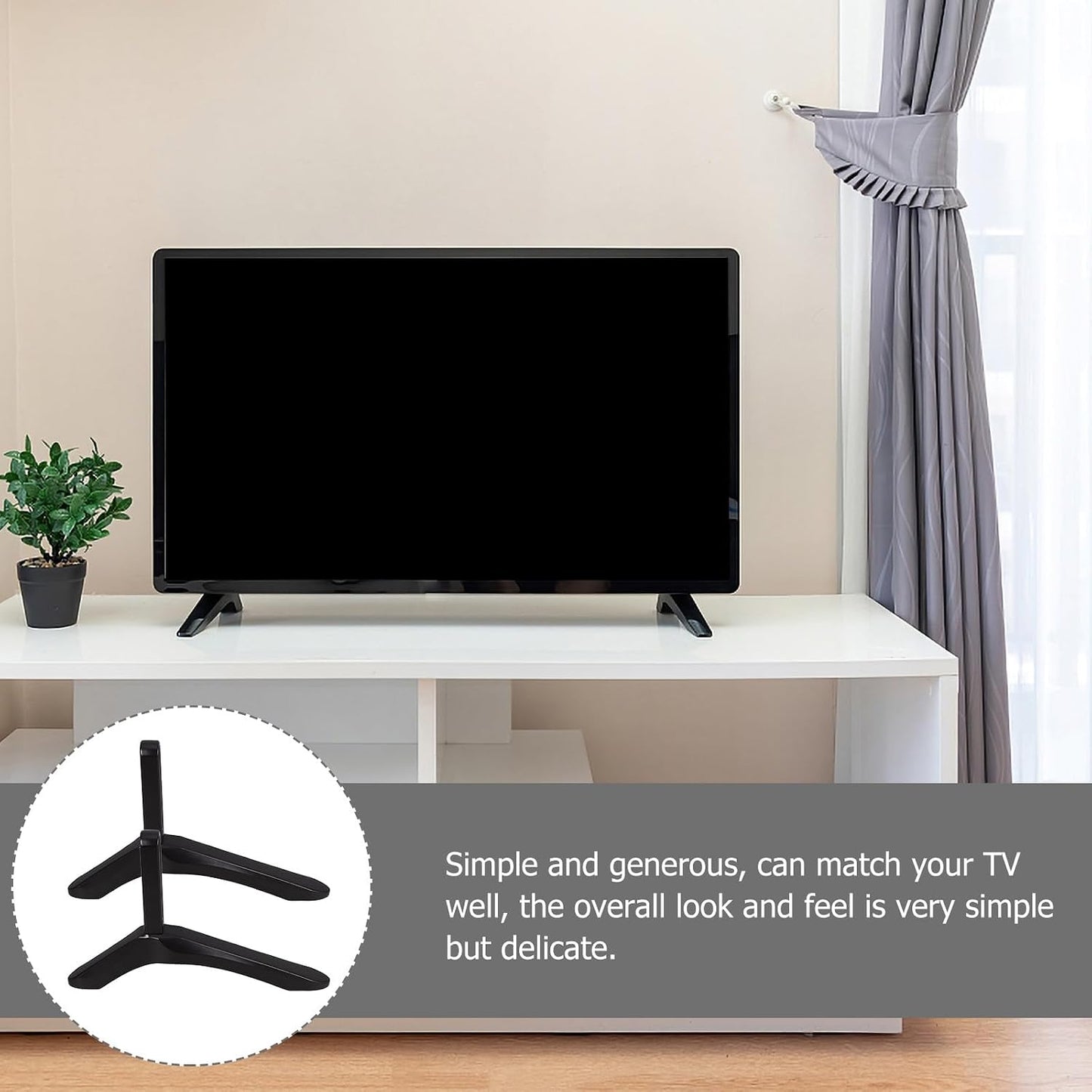 GALPADA Universal TV Stand Base with Screws, Iron Tabletop Support Bracket for Replacement TV Stand Legs, Compatible