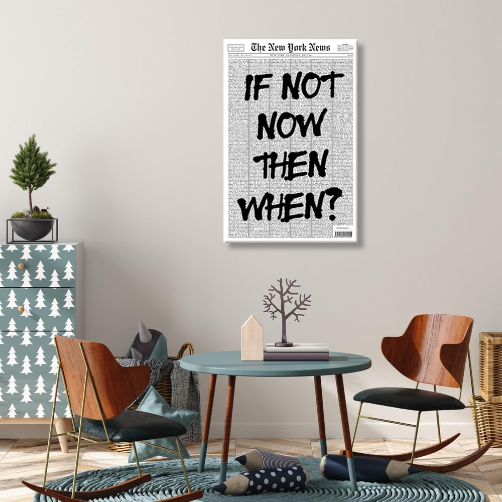 Positive Affirming Quotes Poster - Black and White Wall Art for Retro Apartment Decor | 24x36 Inch Unframed