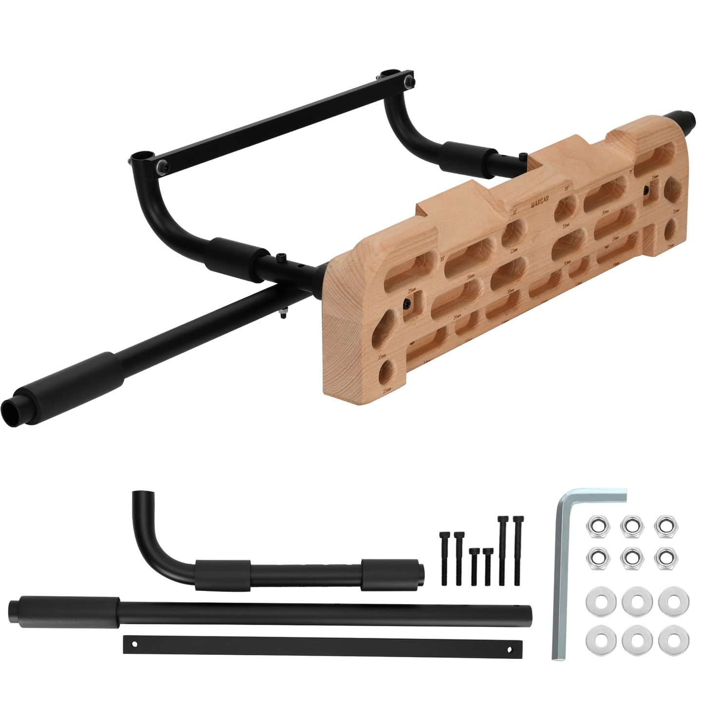 MARGAR Hangboard Rock Climbing Hangboard with Door Way Pull Up Bar, 2 in 1 Hangboard Rock Climbing Hangboard, Rock Climbing Hangboard Over Door for Rock Climbing Training and Home Fitness