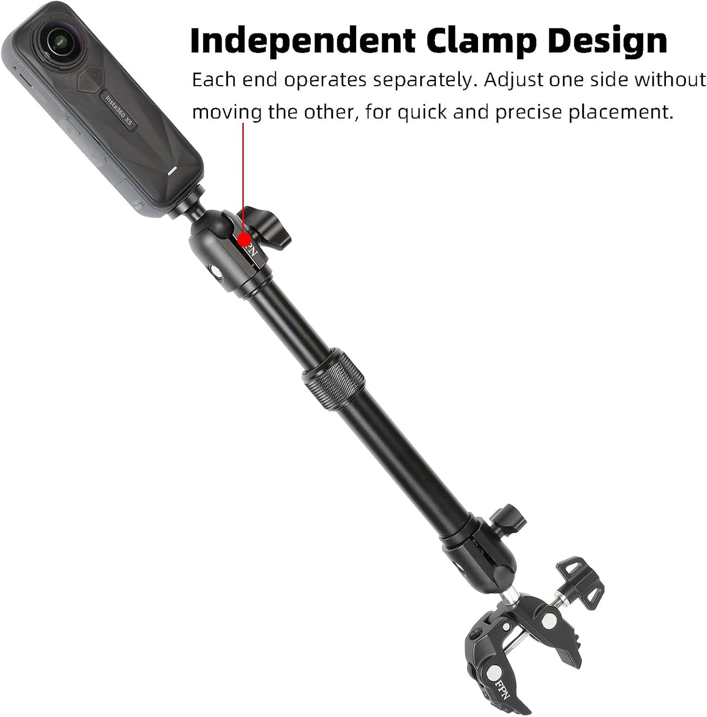 FPN 8.6 11.3 Inch, 1" 25mm All-Aluminum Extension Double Socket Arm, Adjustable Telescopic Mounting Arm to Compatible
