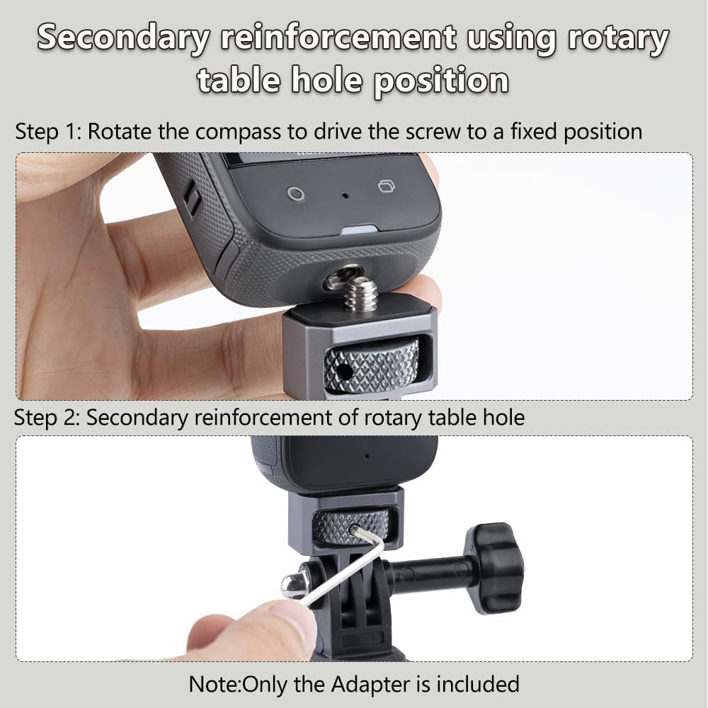 Generic 1/4" Insta360 CNC Aluminum Camera Mount Adapter - Universal GoPro DJI Tripod Converter with Locking Ring
