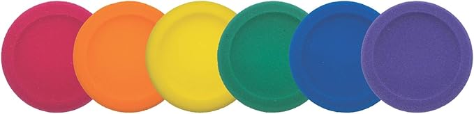 Champion Sports-CHSFDSET Rounded Edge Foam Discs, Red/Yellow/Royal Blue/Green/Orange/Purple