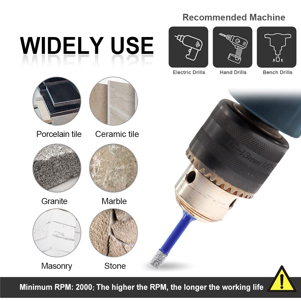 SHDIATOOL Diamond Core Drill Bits 6 Inch for Porcelain Ceramic Tile Marble Brick Vacuum Brazed Hole Saw