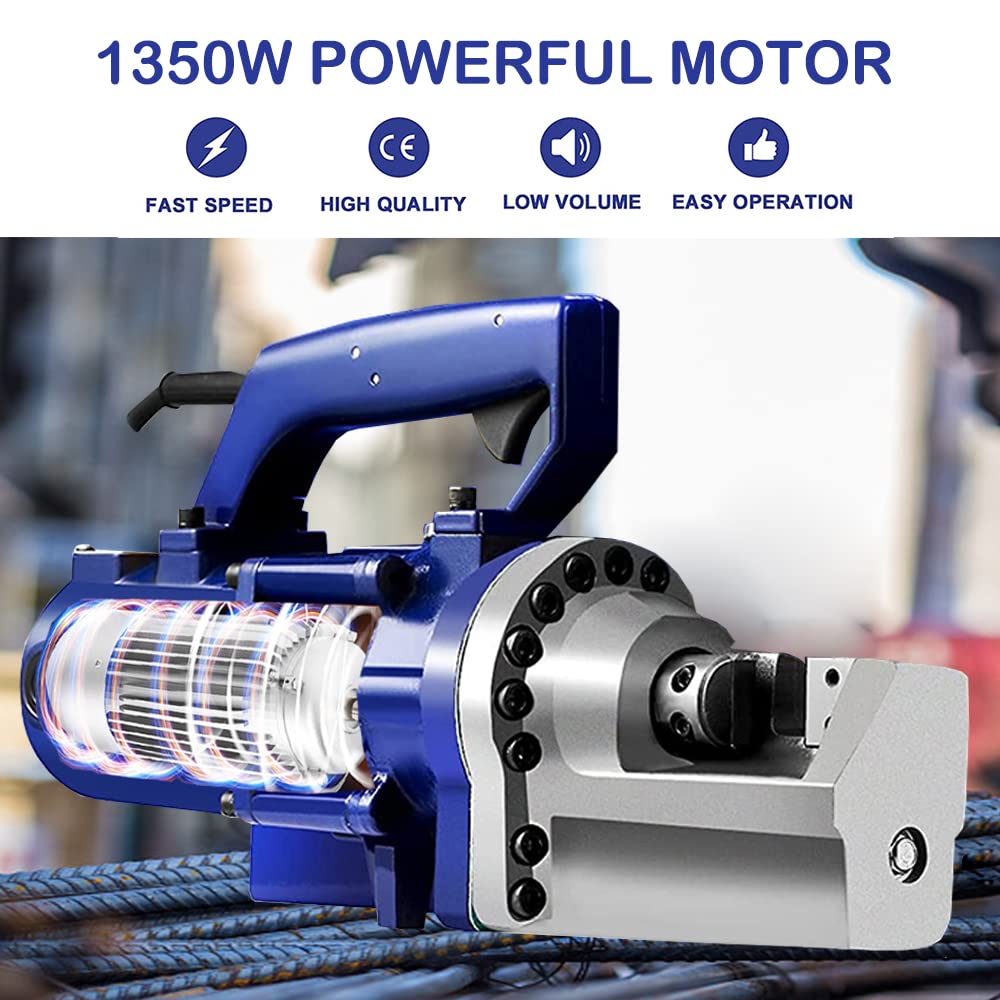 1350W Electric Rebar Cutter, Cutting up to 7/8 Inch 4-22mm #7 Rebar, with Jaw Blades, Cutting Speed 3.5-4S (1350W RC-22)