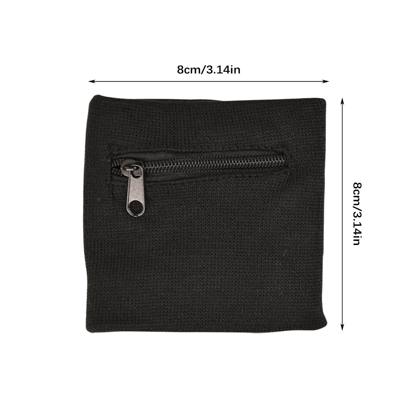 6Pcs Wrist Wallet with Zipper, Cotton Absorb Sweatband Zipper Wrist Pouch for Keys/ID Cards/Cash, Sweat Wristbands Women Men Outdoor for Running/Walking/Basketball/Football/Tennis/Hiking/Workout