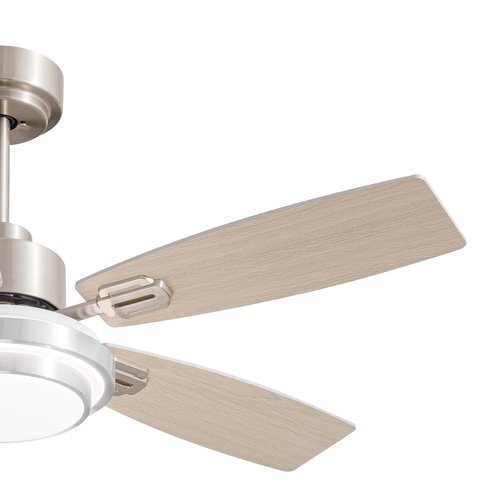 Ceiling Fans with Lights and Remote Control, 42 Inch Flush Mount Ceiling Fan with Quiet Reversible DC Motor, Dimmable LED Lighting, 6 Speeds, Timer, Nickel Ceiling Fan for Bedroom Living Room