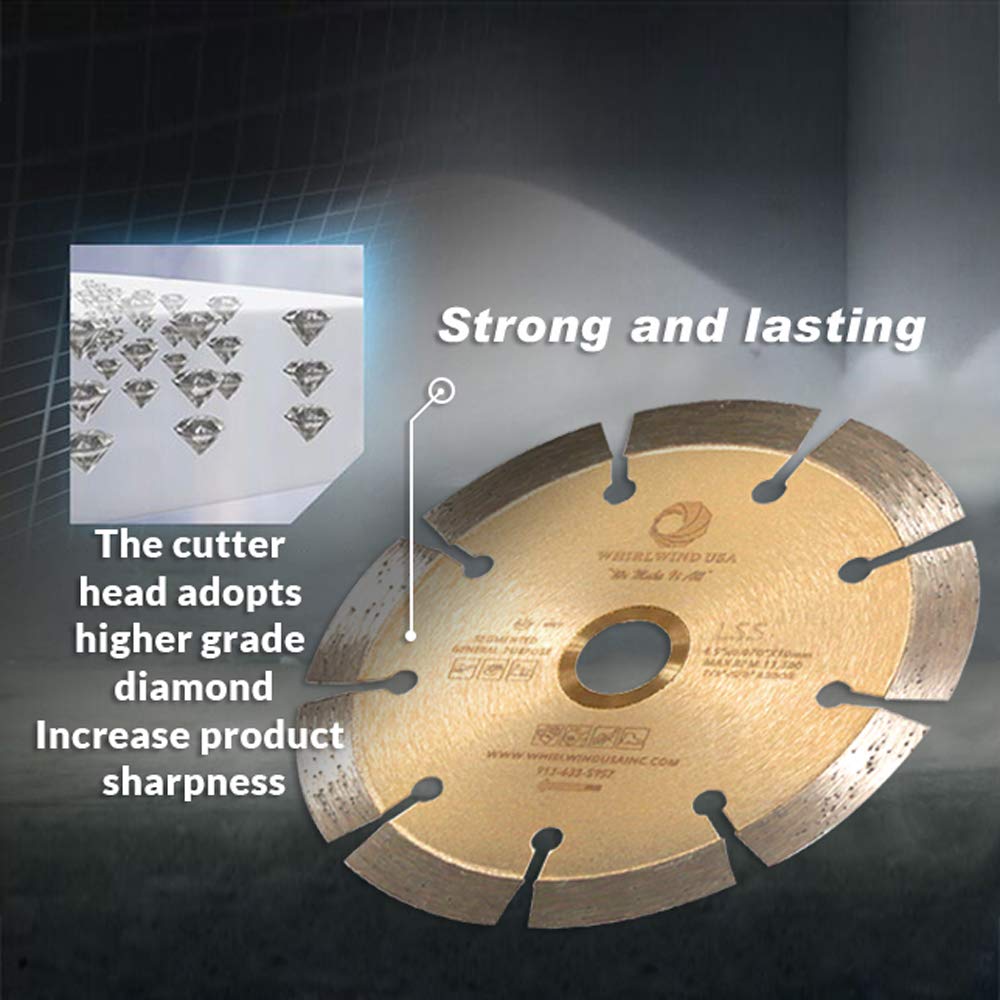 Whirlwind USA LSS 9 inch Dry or Wet Cutting General Purpose Power Saw Segmented Diamond Blades for Masonry Brick/Block Pavers Concrete Stone (9")