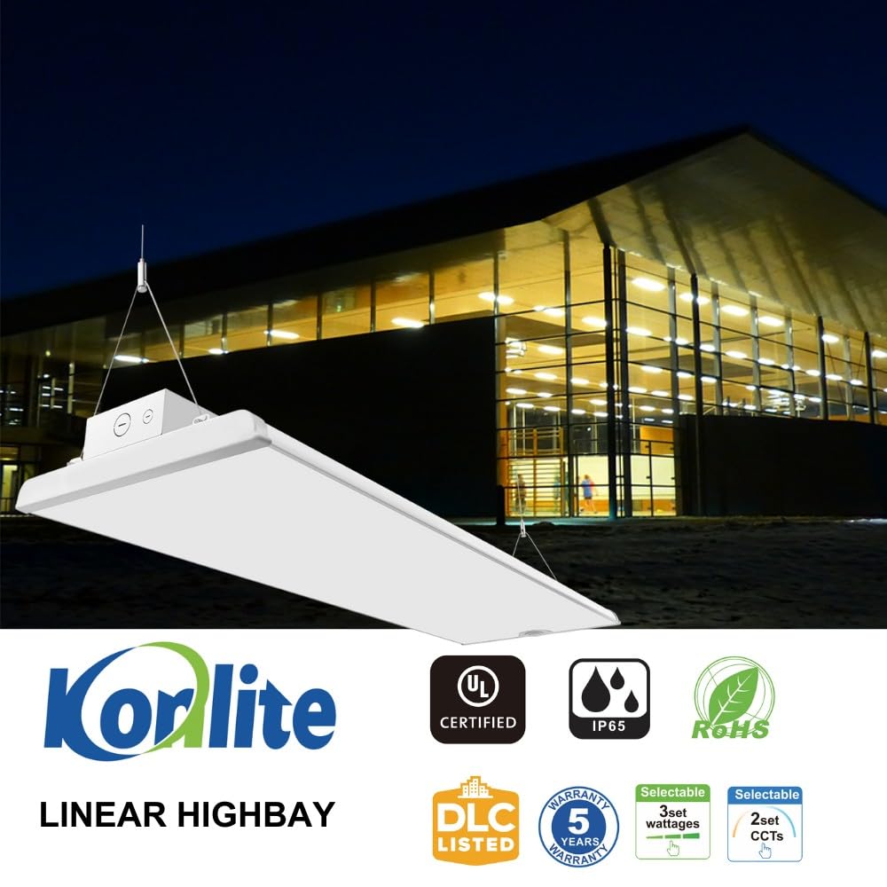 Konlite ALTA LED High Bay Light - 4FT - 225W/195W/175W - 37,600 Lumens - 5000K/4000K Selectable - 120-277V - 600W Metal Halide Equal