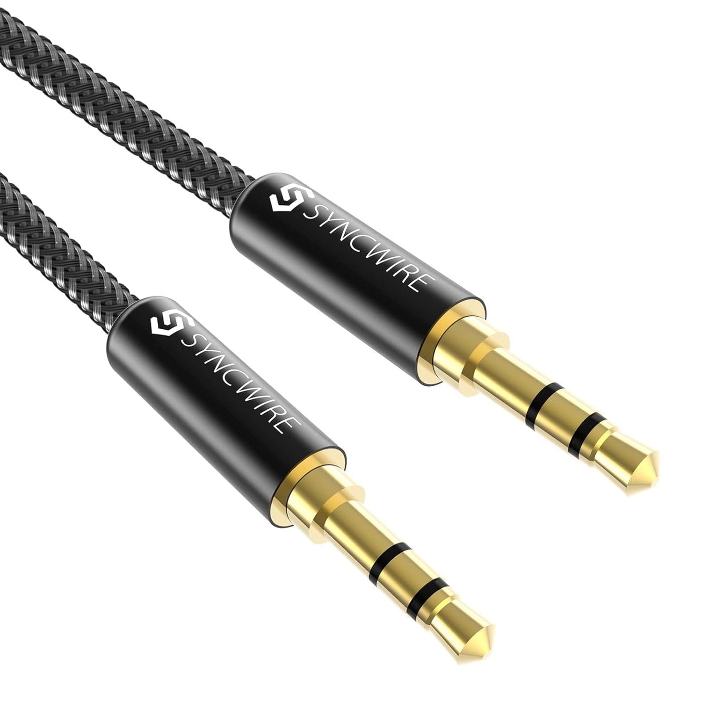 3.5mm (16.4ft/5m, SYNCWIRE Nylon Braided Aux Cable Hi-Fi Sound), Audio Auxiliary Input Adapter Male to Male AUX Cord