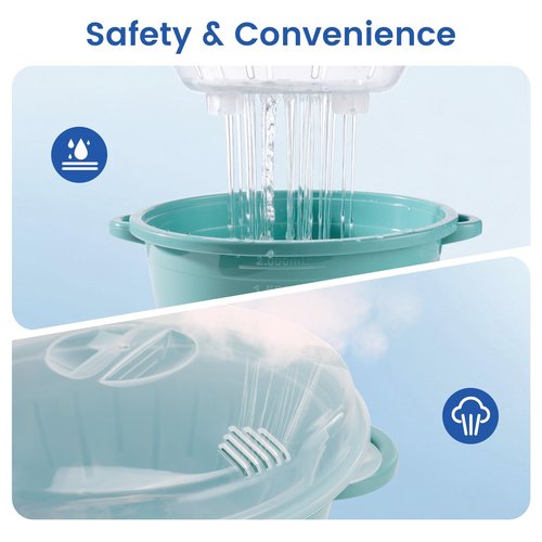 Bronkeeper Microwave Steamer for Vegetables, Microwave Cookware with Lid, 2.5L Capacity, Perfect Cooker Bowl for Steaming Broccoli & Pasta