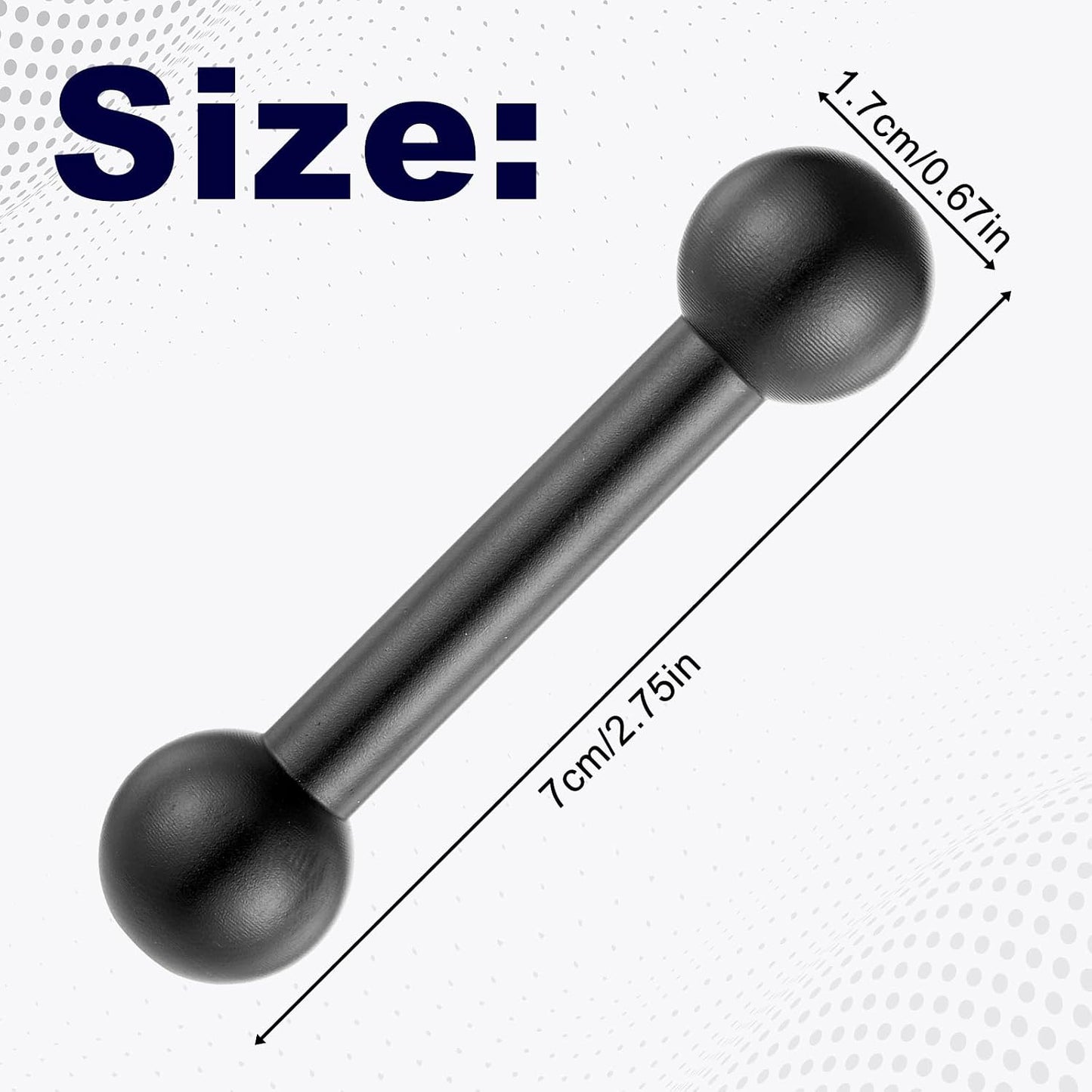 Qulkws 17mm 70mm Ball Adapter Balls Mounts Double Ball Extender for GPS Cell Phone Action Camera on Motocycle Vehicles