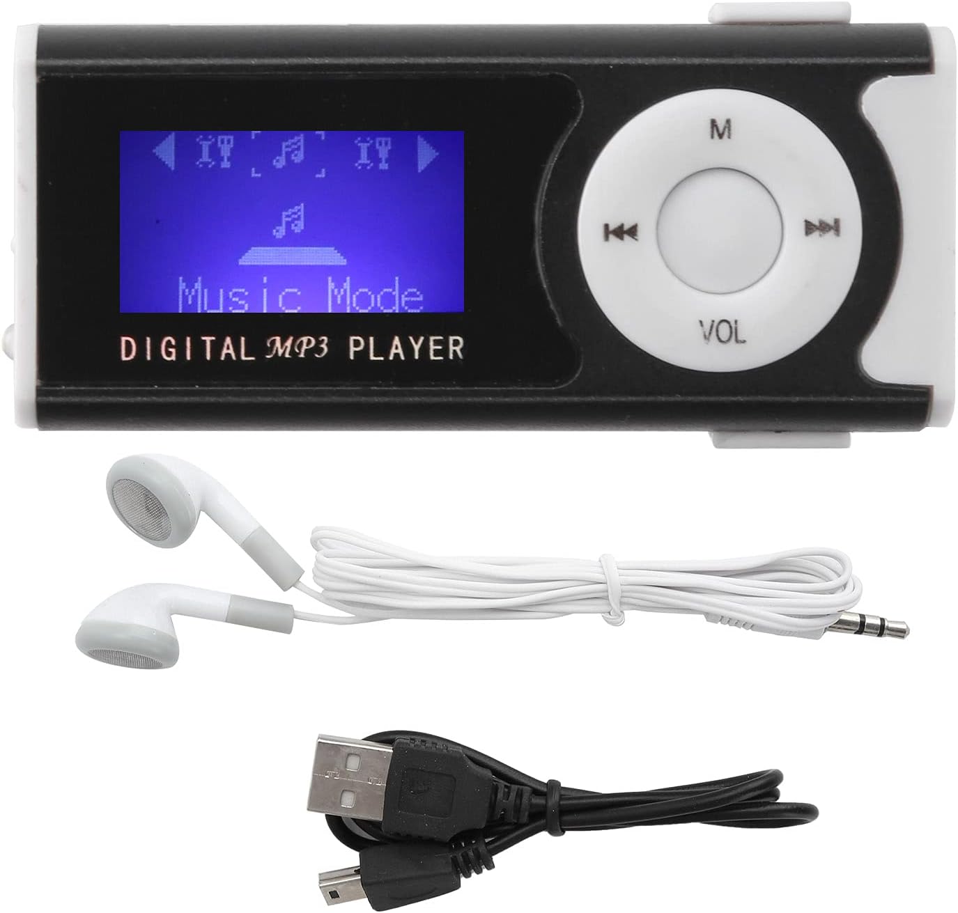 Tiiyee Mp3 16GB Player, Music Player Support Extension Card LCD Portable Digital Music Player with Earphone USB Cable
