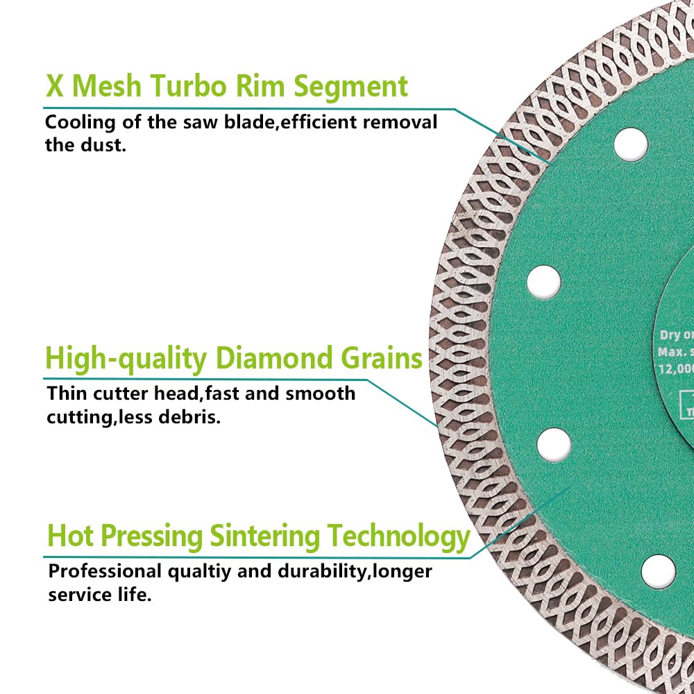 Tile Hole Saw Kit Diamond FACHLICH 4" Diamond Core Drill Bits Set and 4.5" Diamond Cutting Grinding Blade for Porcelain Ceramic Tile Marble Granite etc