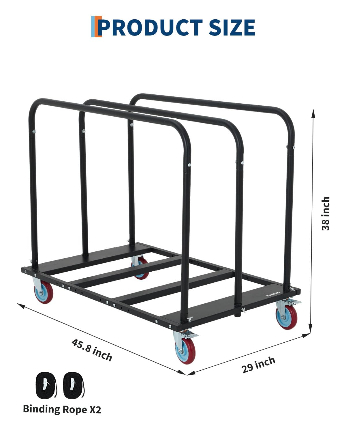 EliteEdge Folding Table Cart, 1800 LBS Capacity Heavy Duty Table Dolly with 5" PU Swivel Wheels, Adjustable Drywall Dolly Cart with Locking System for Party, Event, Hotel, Warehouse
