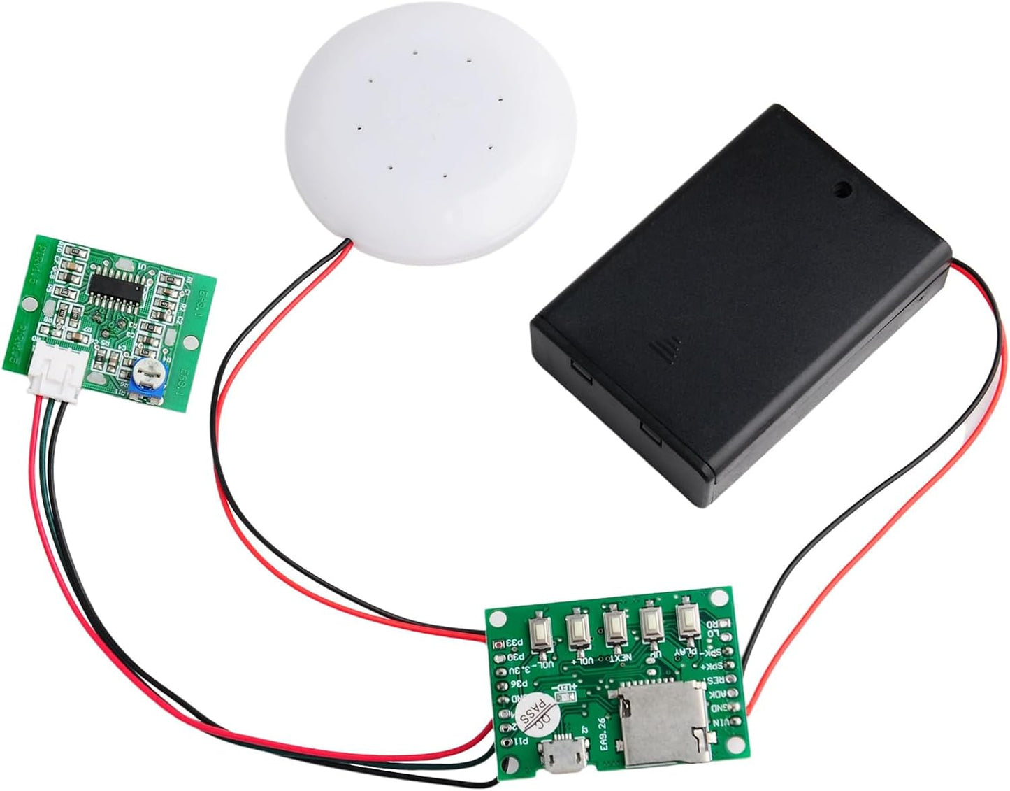 Geekstory MP3 Playback Kit Voice Recording Module Sound Recorder Board with Speaker+PIR Sensor Support USB Download