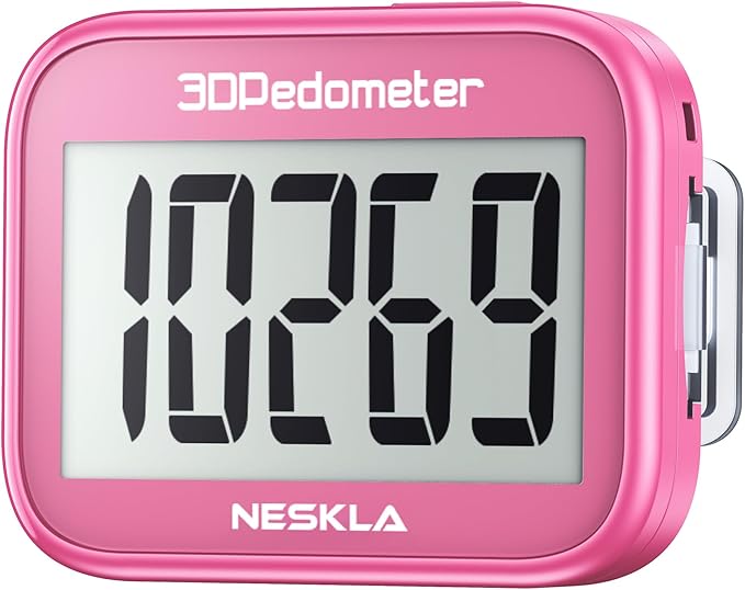 3D Pedometer for Walking, Simple Step Counter with Large Digital Display, Step Tracker with Removable Clip Lanyard, Accurately Track Steps for Men Women Kids Adults Seniors
