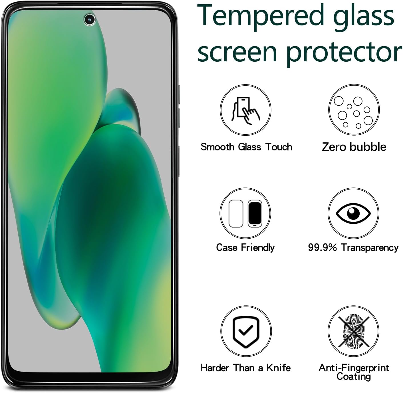 2 Pack 5G (2025) KAREEN Privacy Screen Protector for Motorola Moto G Anti Spy Tempered Glass Film, Anti-Scratch, Bubble