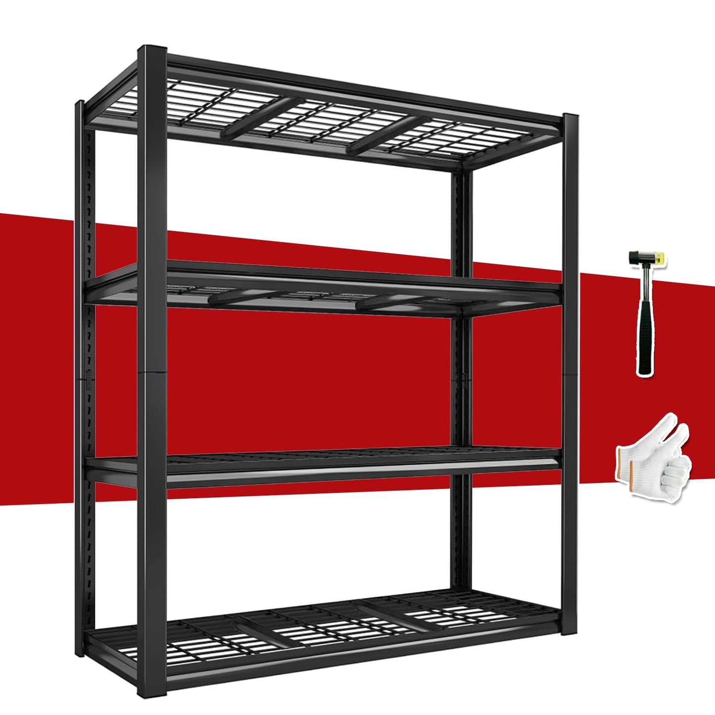 ZEUKMXOO 40W Garage Storage Shelves,2200LBS Metal Storage Shelves,Adjustable Heavy Duty Metal Garage Shelving Units Industrial Shelving for Garage,Basement,Warehouse,19.6" D x 39.37" W x 59.84" H