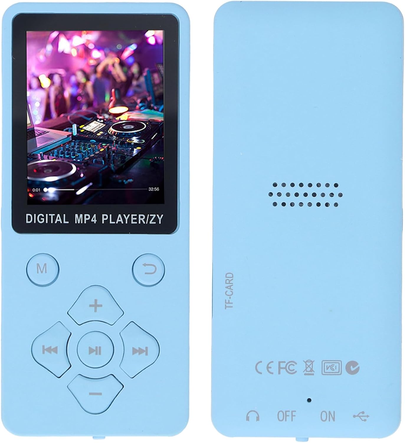 Yunseity MP3 1.8in MP4 10 Bluetooth Player, Portable HiFi Sound Music Player Built in HD Speaker, Color Screen Player