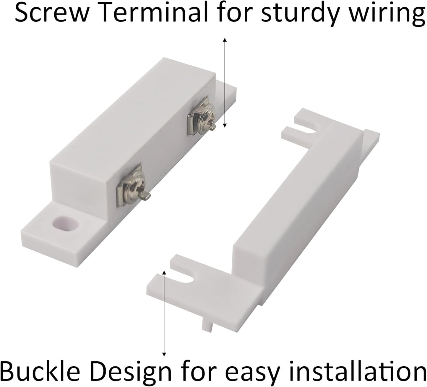 AUXBC 2 Sets HC-31 Wired Door Window Sensor, NC Magnetic Reed Switch Surface Mount Contact for Home Security Alarm